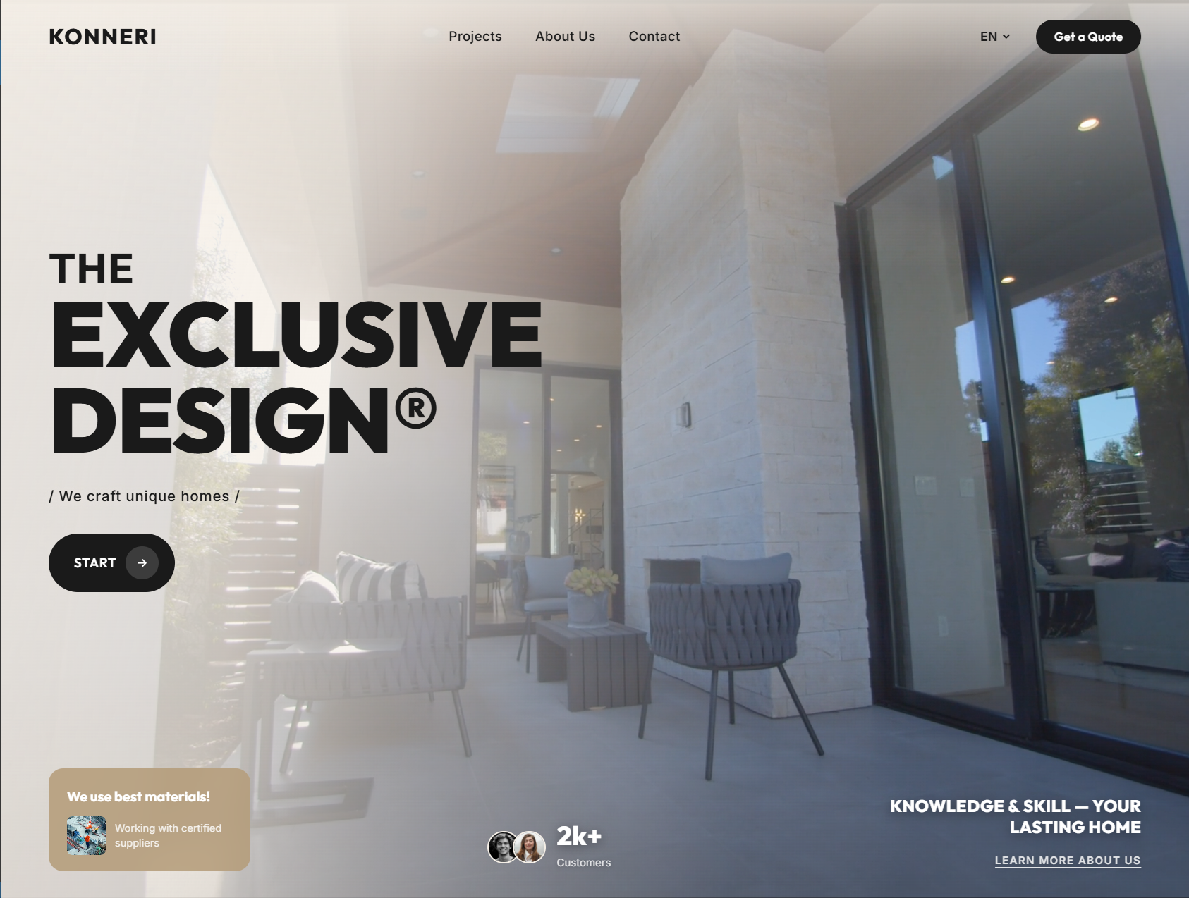 Konneri — a multilingual website for construction, restoration and design services